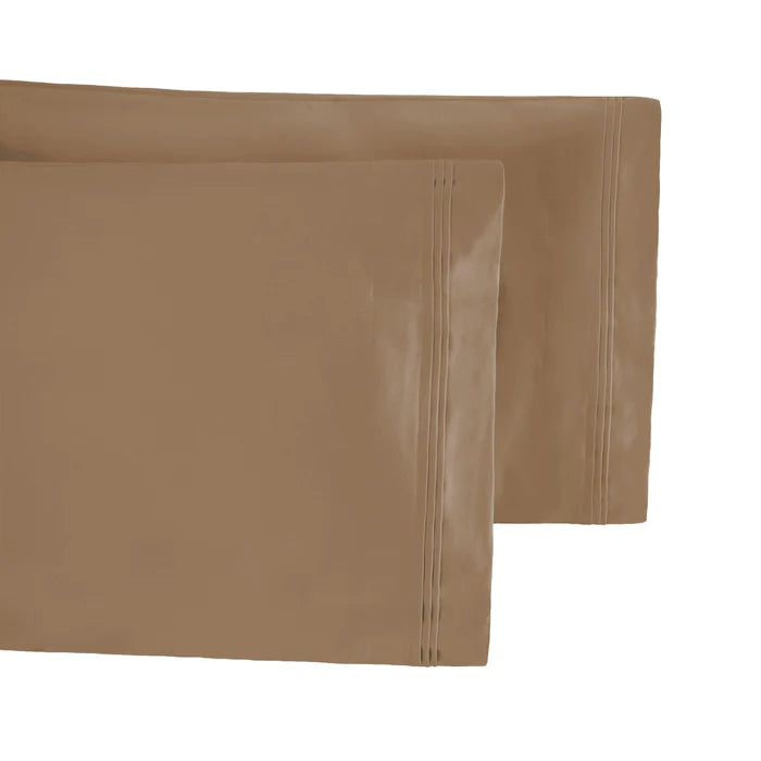 650 Thread Count Egyptian Cotton Solid Pillowcase Set - Taupe