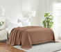 All-Season Chevron Cotton Bed Blanket & Sofa Throw - Taupe