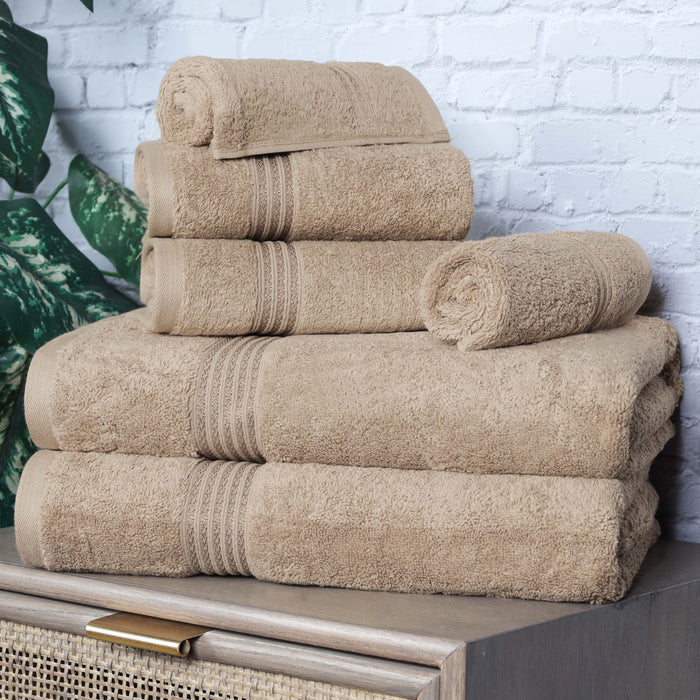 Heritage Egyptian Cotton 6 Piece Solid Towel Set - Taupe