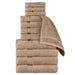 Egyptian Cotton Highly Absorbent Solid 12-Piece Ultra Soft Towel Set - Taupe