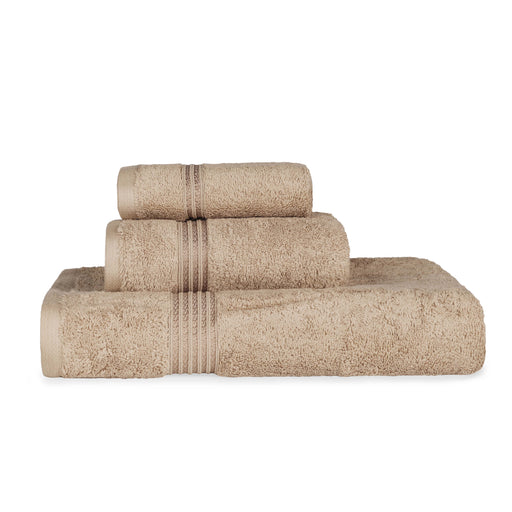 Egyptian Cotton Solid 3 piece Towel Set - Taupe