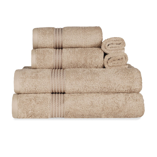 Heritage Egyptian Cotton 6 Piece Solid Towel Set - Taupe