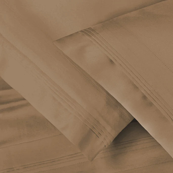 650 Thread Count Egyptian Cotton Solid Pillowcase Set - Taupe