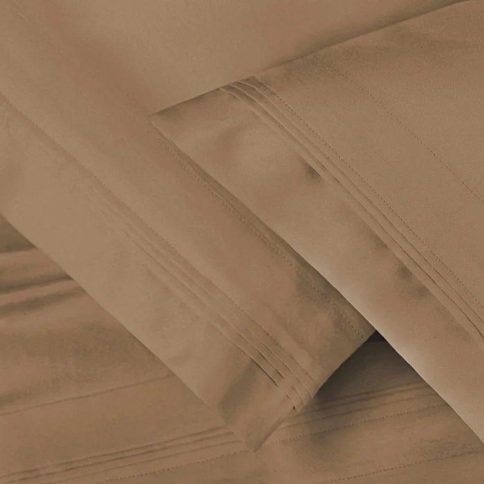 1500 Thread Count Egyptian Cotton Solid 2 Piece Pillowcase Set - Taupe