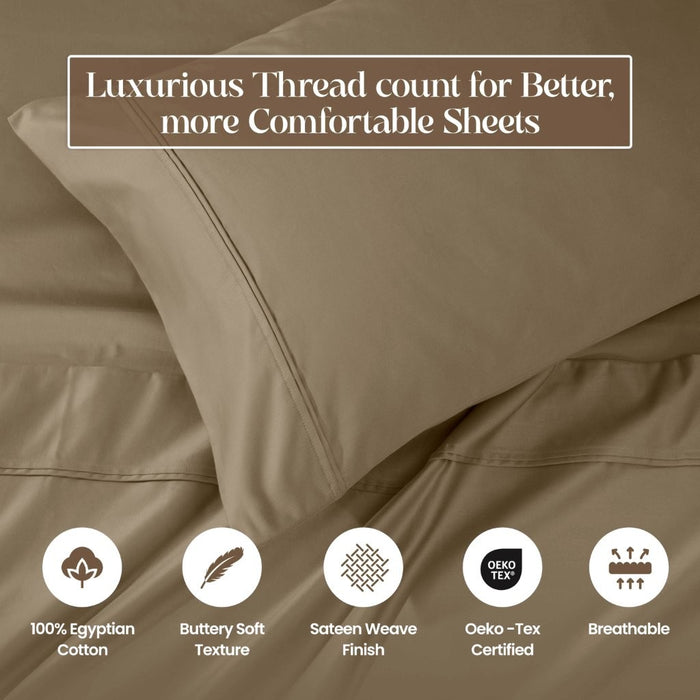 1200 Thread Count Egyptian Cotton 2 Piece Pillowcase Set