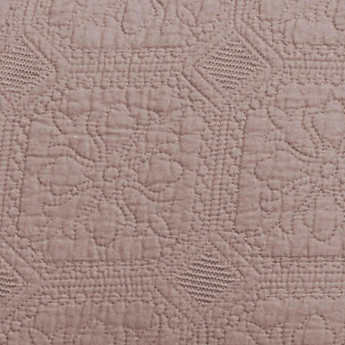 Corrington Cotton Reversible Floral Embroidered Geometric Quilt Set