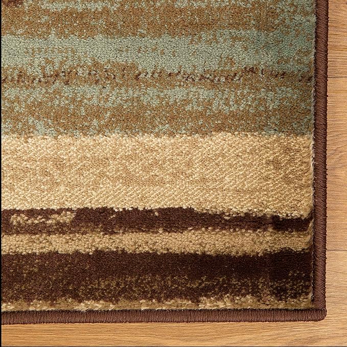 Stripes Abstract Lines Indoor Area Rug or Runner Rug - Taupe