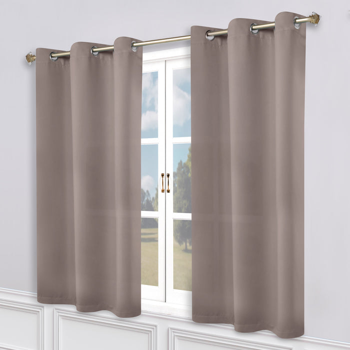 Solid Machine Washable Room Darkening Blackout Curtains, Set of 2 - Blue Nile Mills