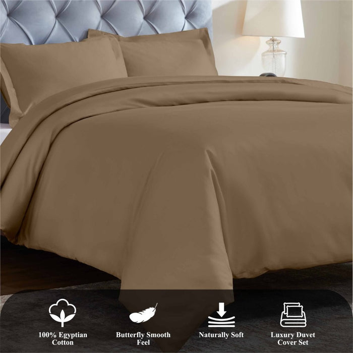 1200 Thread Count Egyptian Solid Cotton Duvet Cover Set