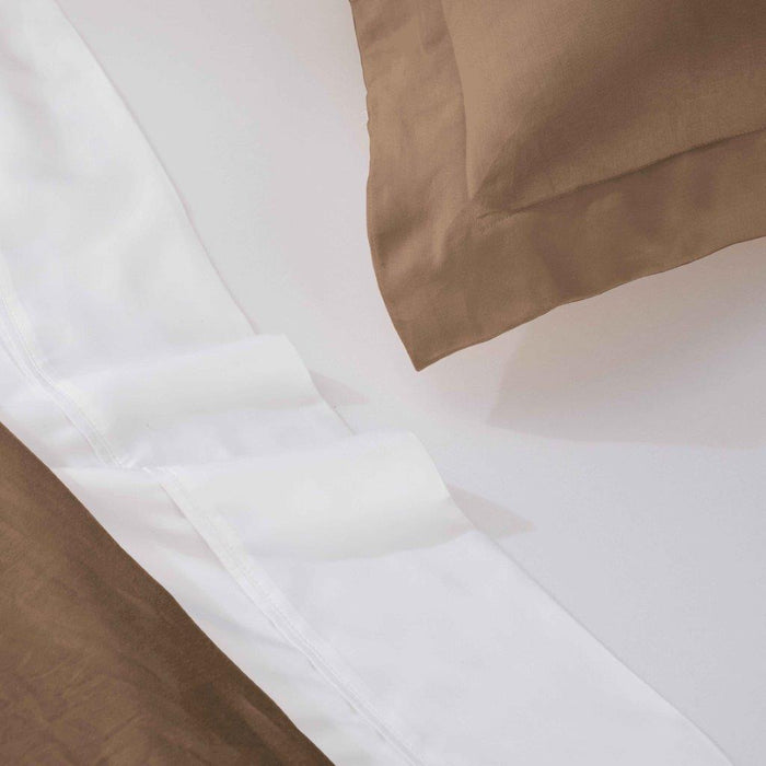 Egyptian Cotton 400 Thread Count Solid Duvet Cover Set - Taupe