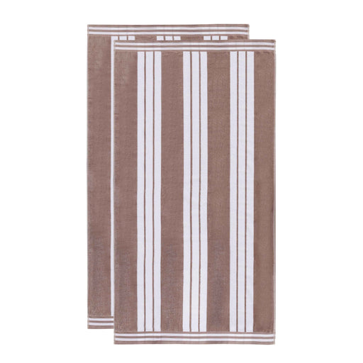 Cabana Stripe Oversized Cotton Beach Towel Set Of 2, 4, 6 - Taupe