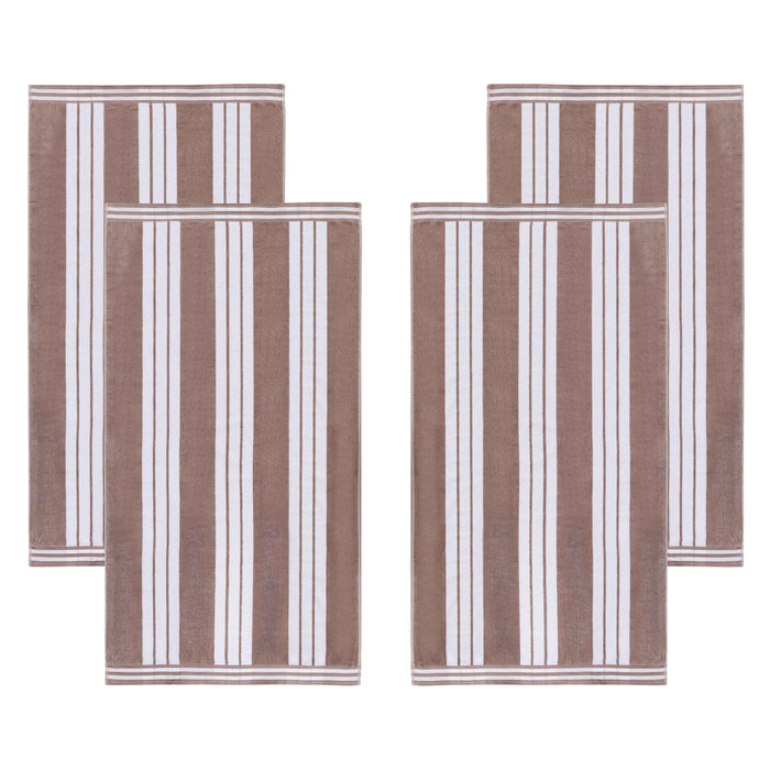 Cabana Stripe Oversized Cotton Beach Towel Set Of 2, 4, 6 - Taupe