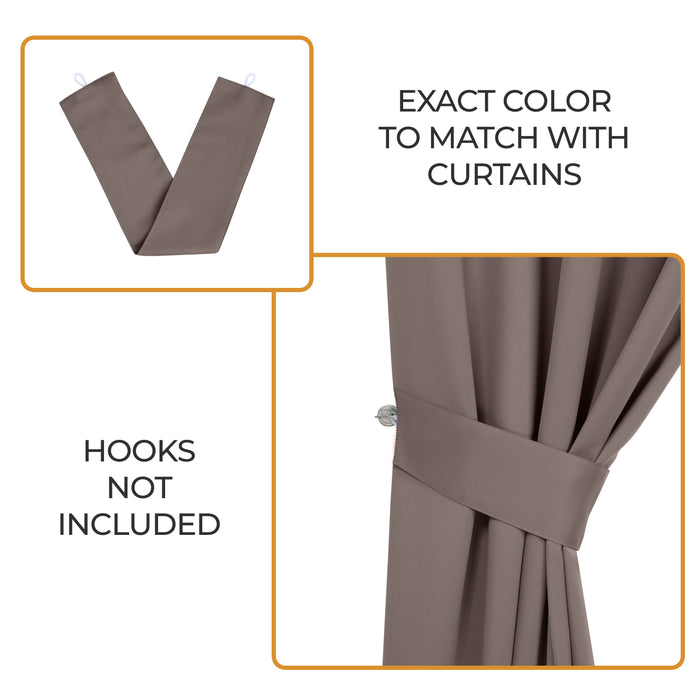 Solid Machine Washable Room Darkening Blackout Curtains, Set of 2 - Taupe