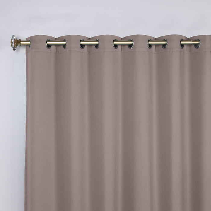 Solid Machine Washable Room Darkening Blackout Curtains, Set of 2 - Taupe