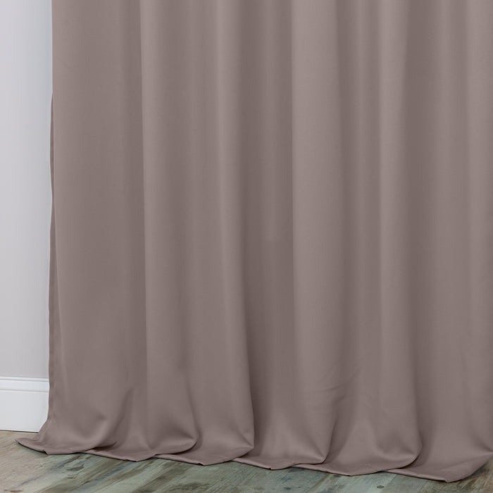 Solid Machine Washable Room Darkening Blackout Curtains, Set of 2 - Taupe