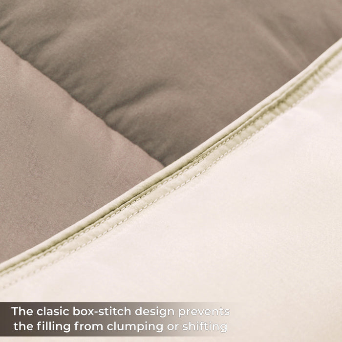 Brushed Microfiber Reversible Comforter - Ivory/Taupe