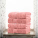 Egyptian Cotton Plush Heavyweight Absorbent Bath Towel Set of 4 - Tea Rose