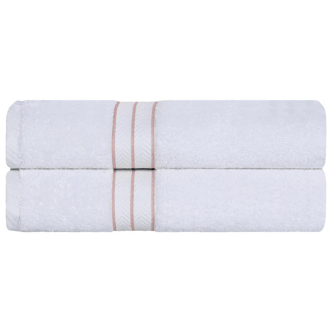 Turkish Cotton Ultra-Plush Solid 2-Piece Highly Absorbent Bath Sheet Set - TeaRose