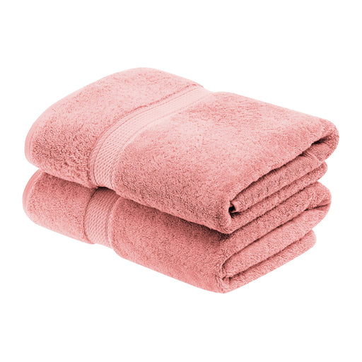 Egyptian Cotton Pile Plush Heavyweight Bath Towel Set of 2 - Tea Rose
