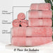 Egyptian Cotton Pile Plush Heavyweight Absorbent 8 Piece Towel Set - TeaRose