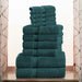 Egyptian Cotton Pile Solid 10-Piece Towel Set - Teal