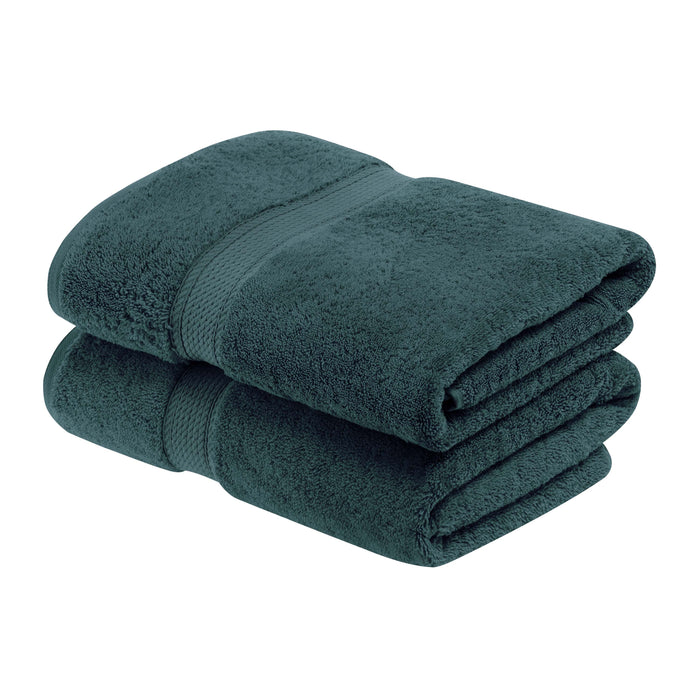 Egyptian Cotton Pile Plush Heavyweight Bath Towel Set of 2 - Teal