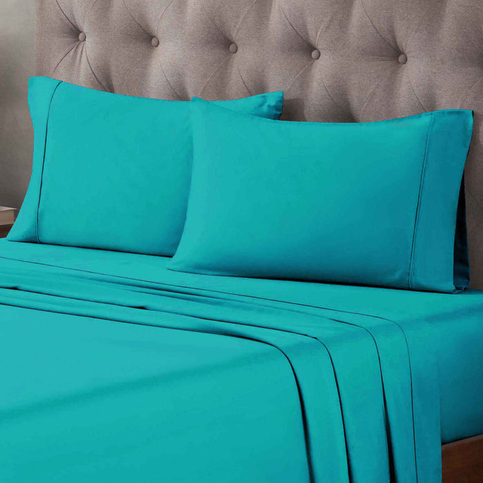 Egyptian Cotton 400 Thread Count Solid Deep Pocket Sheet Set - Teal