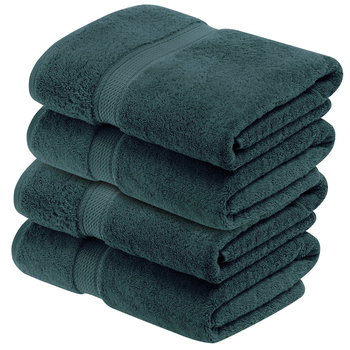 Egyptian Cotton Pile Plush Heavyweight Soft 4 Piece Bath Towel Set