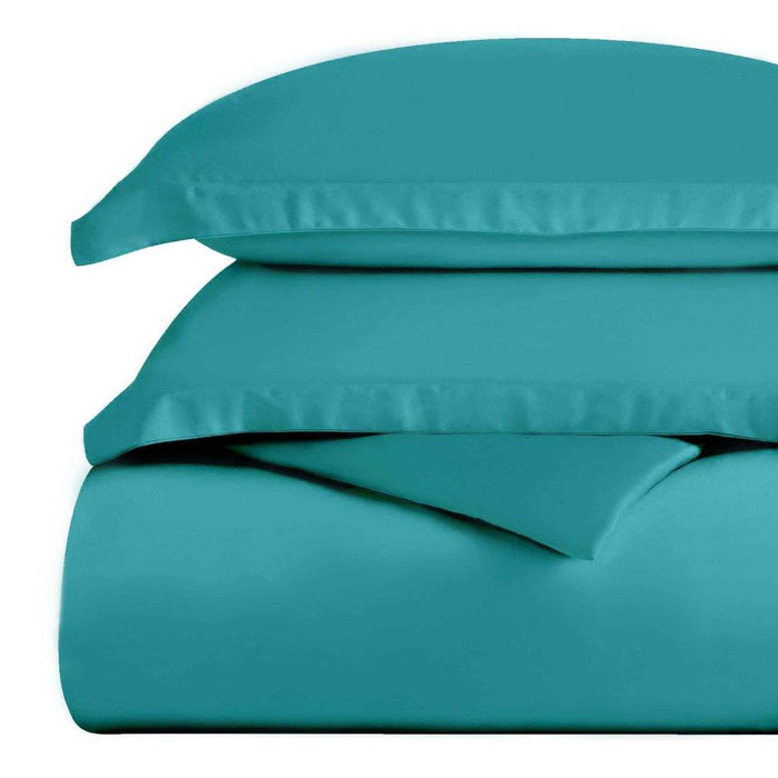 Egyptian Cotton 300 Thread Count Solid Duvet Cover Set - Teal