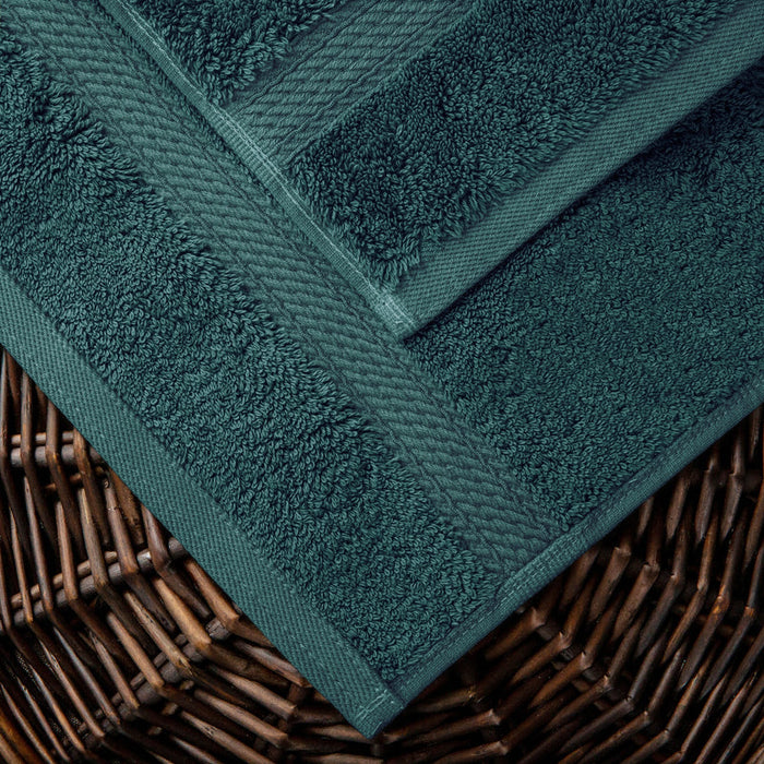 Egyptian Cotton Pile Solid 10-Piece Towel Set - Teal