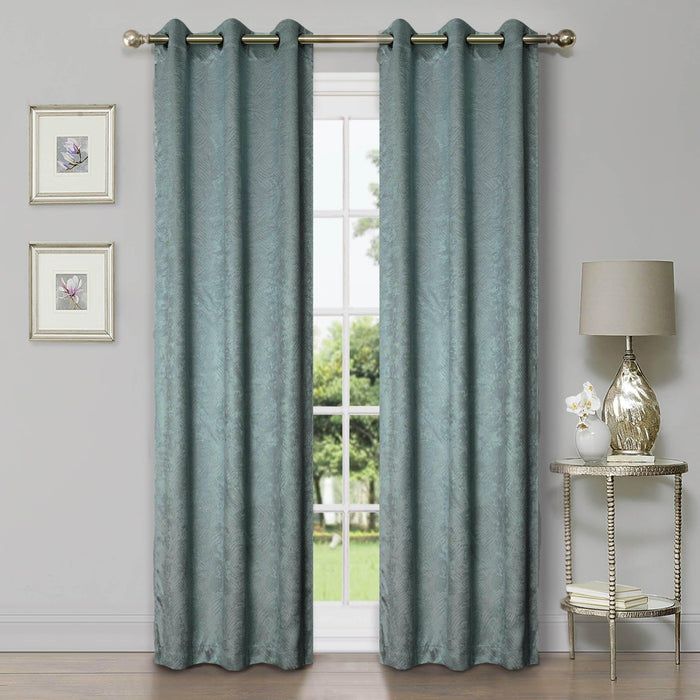 Waverly Thermal Blackout Grommet 2 Piece Curtain Panel Set 42" - Teal