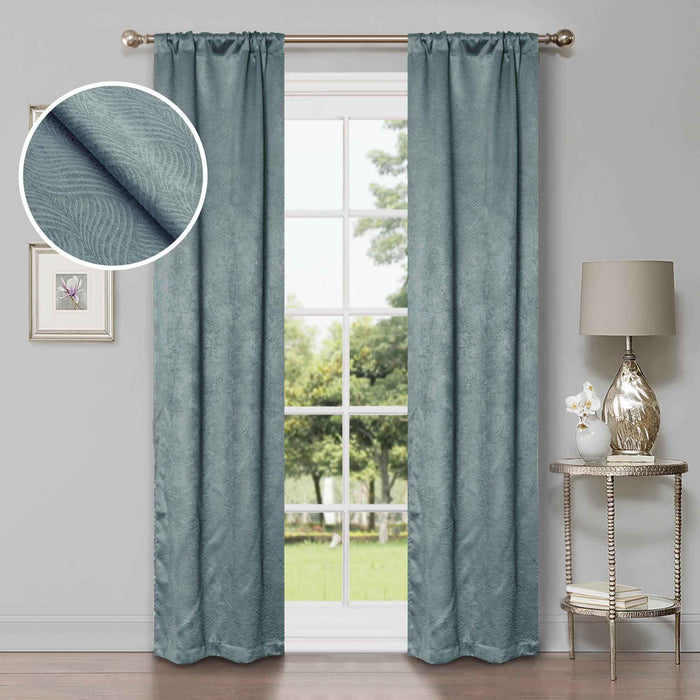 Waverly Modern Washable Room Darkening Blackout Curtain Panel Set