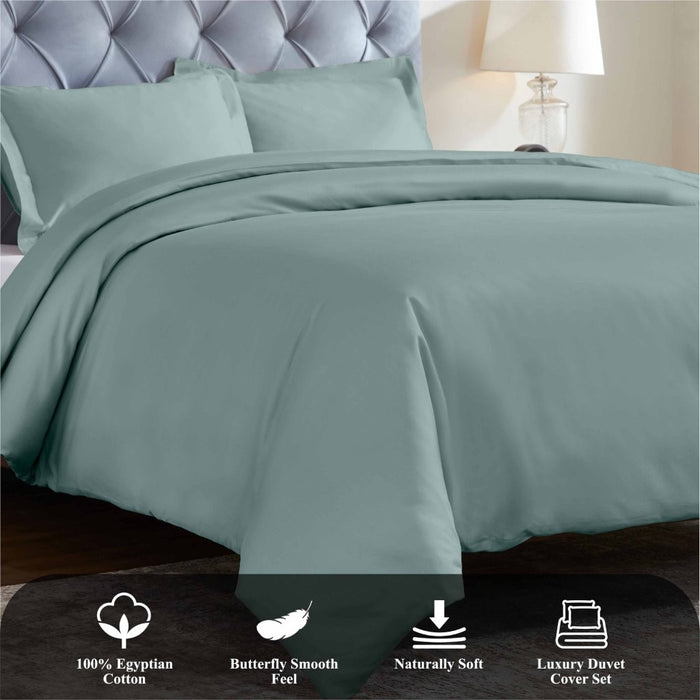 1200 Thread Count Egyptian Solid Cotton Duvet Cover Set