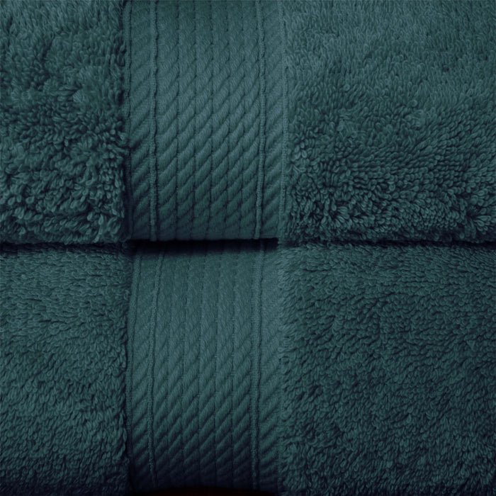 Egyptian Cotton Pile Plush Heavyweight Absorbent Face Towel Set of 6 - Teal