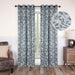 Leaves Machine Washable Room Darkening Blackout Curtains - Teal