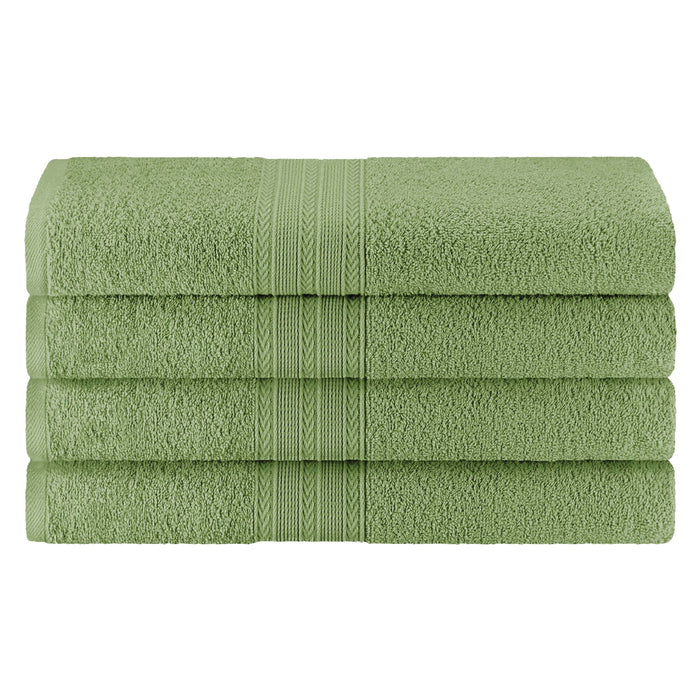 Cotton Eco-Friendly 4 Piece Solid Bath Towel Set - TerraceGreen