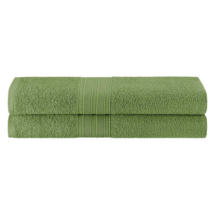 Cotton Eco Friendly 2 Piece Solid Bath Sheet Towel Set - Terrace Green