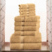 Egyptian Cotton Plush Heavyweight Absorbent Luxury 10 Piece Towel Set - Toast
