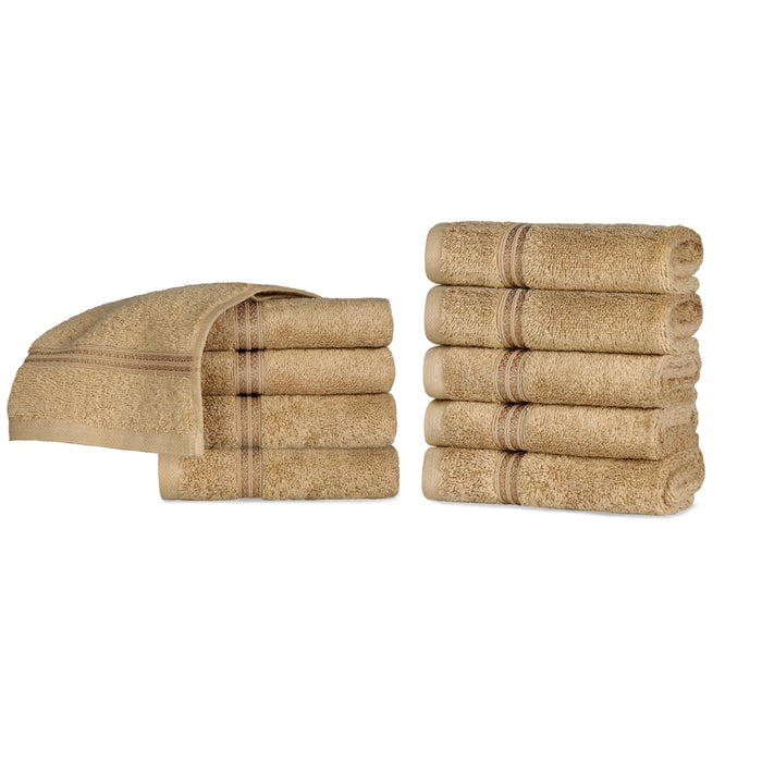 Heritage Egyptian Cotton 10 Piece Face Towel Set - Toast