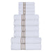 Turkish Cotton Ultra-Plush Solid 10-Piece Highly Absorbent Towel Set - White/Toast