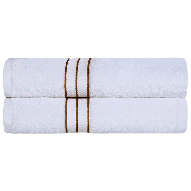 Turkish Cotton Ultra-Plush Solid 2-Piece Highly Absorbent Bath Sheet Set - Toast