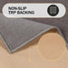 Troy Solid Non-Slip Machine Washable Kitchen Mat Set - Gray