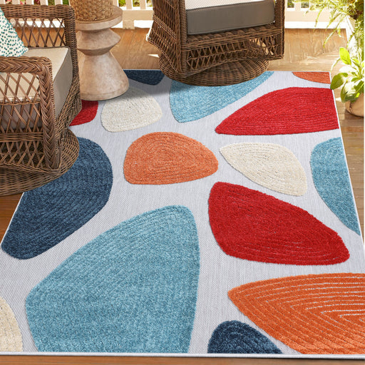 Tulip Modern Geometric Indoor Outdoor Area Rug - Multicolor