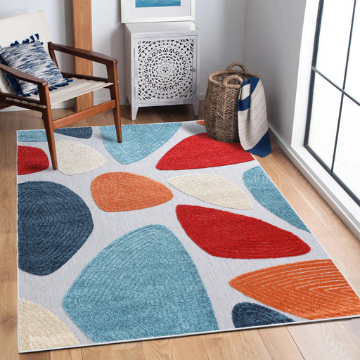 Tulip Modern Geometric Indoor Outdoor Area Rug - Multicolor