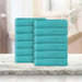 Soho Ribbed Textured Cotton Ultra-Absorbent Face Towel (Set of 12) - Turquoise