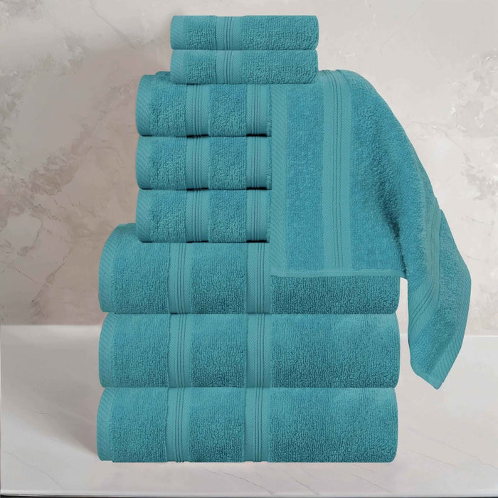 Smart Dry Zero Twist Cotton 9 Piece Solid Assorted Towel Set