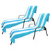 Cabana Striped Cotton Standard Size Towel / Chaise Lounge Chair Cover - Turquoise