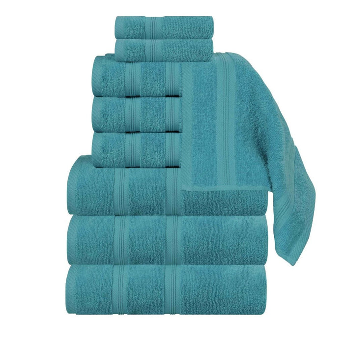 Smart Dry Zero Twist Cotton 9 Piece Solid Assorted Towel Set