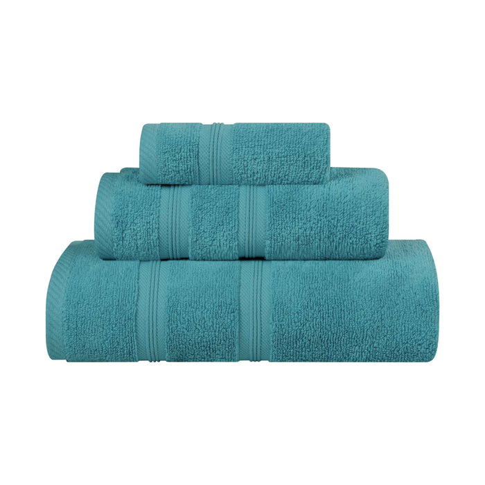 Smart Dry Zero Twist Cotton 3 Piece Solid Assorted Towel Set