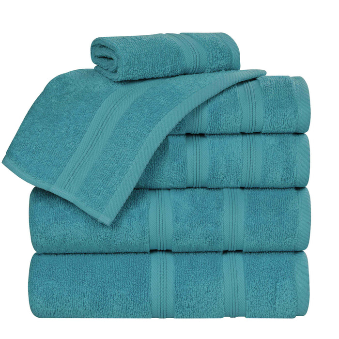 Smart Dry Zero Twist Cotton 6 Piece Solid Assorted Towel Set